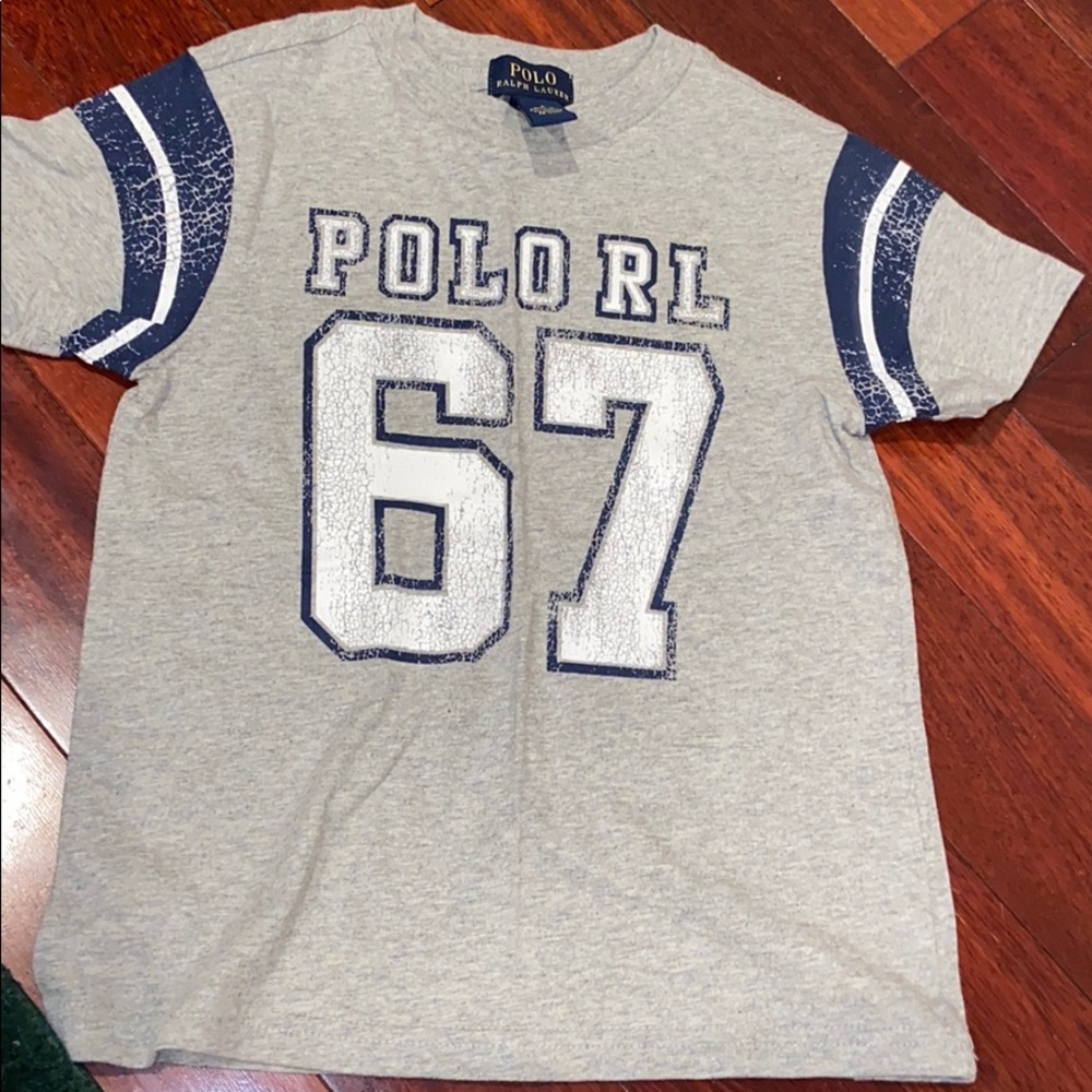 New polo Ralph Lauren tee size 4 boys. Gray color